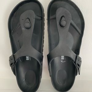 Black rubber Birkenstocks